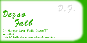 dezso falb business card